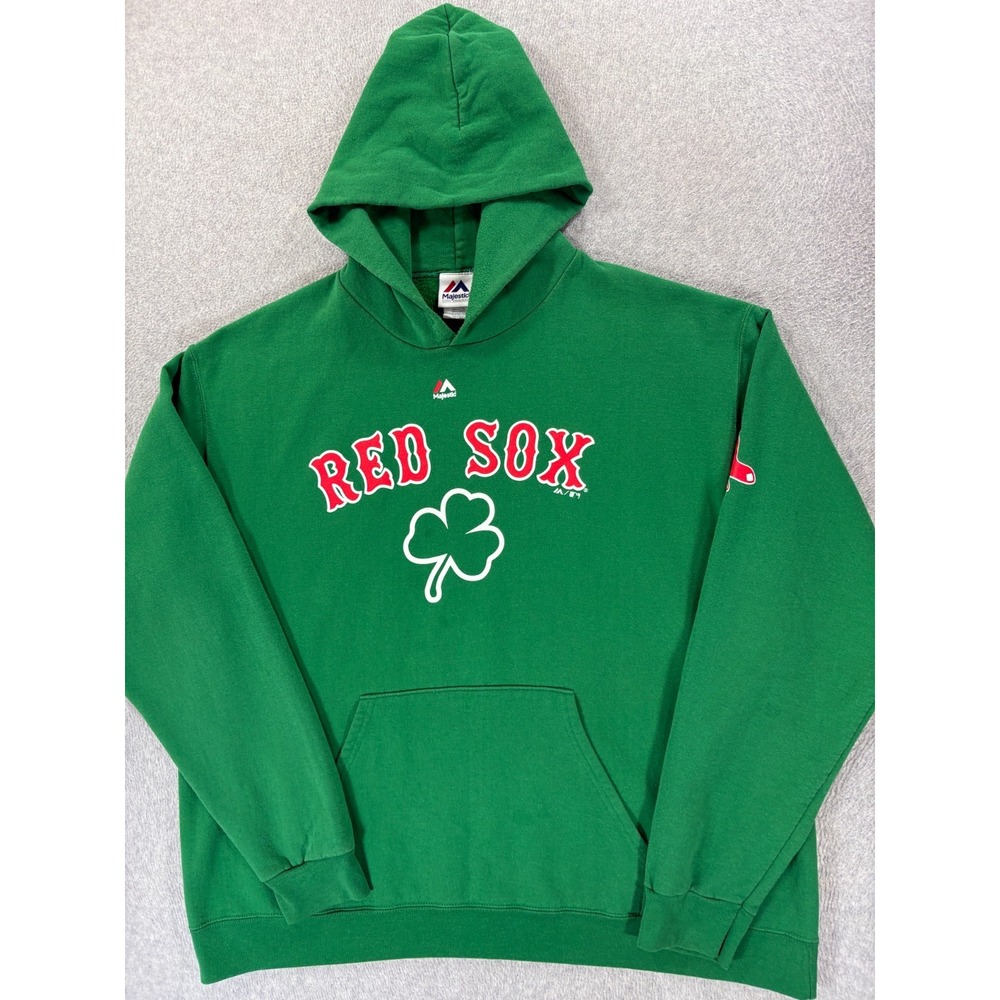 Boston Red Sox St Patrick's Day Baseball Hoodie Sweatshirt (Men's 2XL) Green